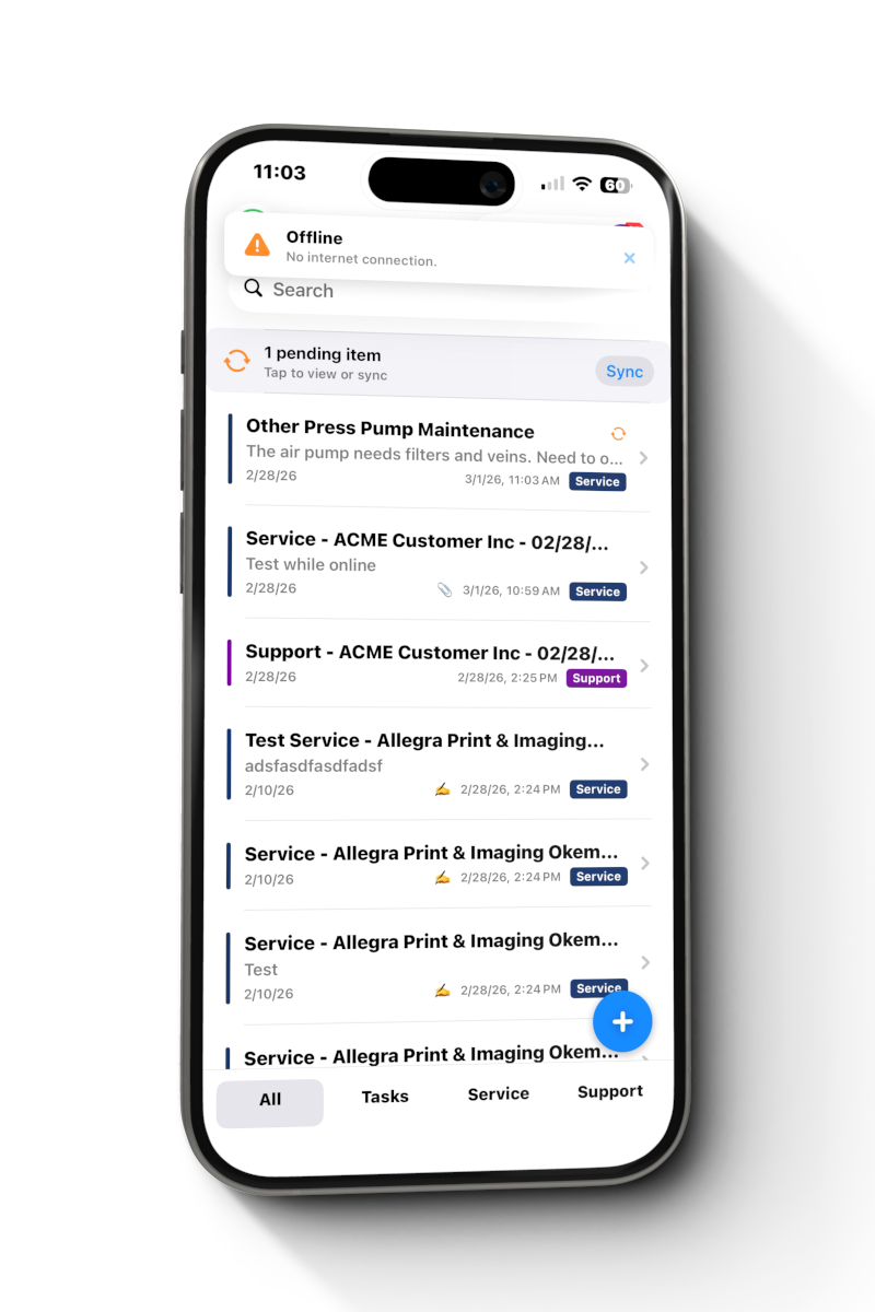 Offline sync capability