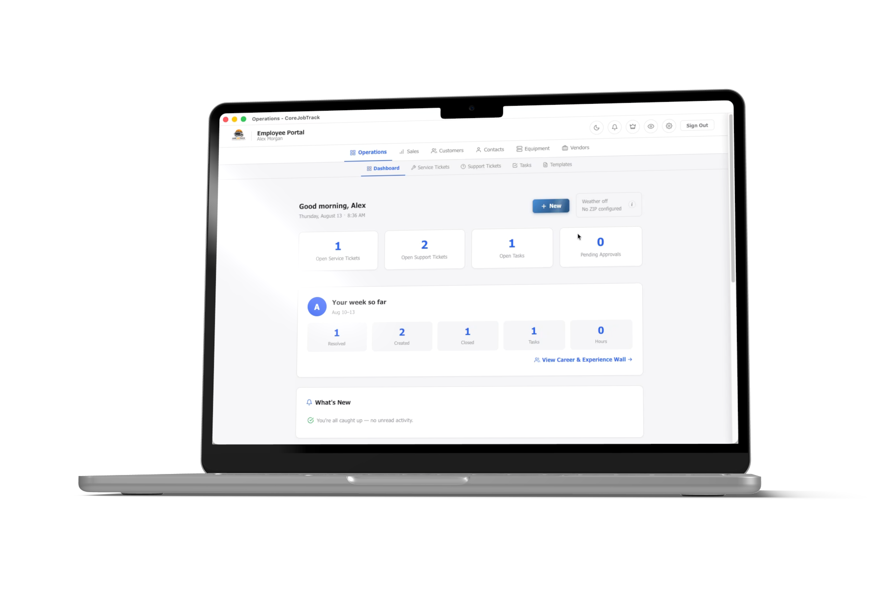 CoreJobTrack web operations dashboard